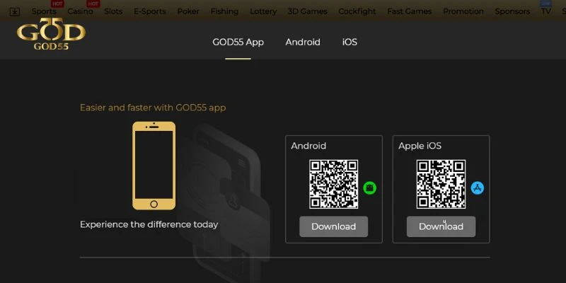 Hướng dẫn chi tiết tải app God55 về thiết bị